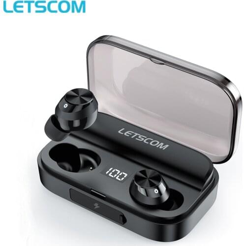 LETSCOM T22 Bluetooth 5.0 Earphones TWS wireless charging Headphone Sports Waterproof Earbuds 2600mAh Charging Box With mic