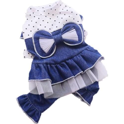 Pet Skirt Dog Skirts Round Neck Ruffled Hem Cotton Skin-friendly Dog Party Daily Life Dress