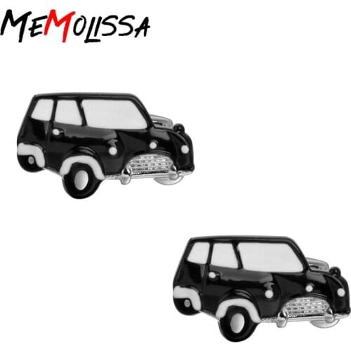 MeMolissa 3 Pairs Fashion Cuff links Black Sports Bus Mini Taxi Design Cufflinks for mens High Quality abotoaduras Jewelry