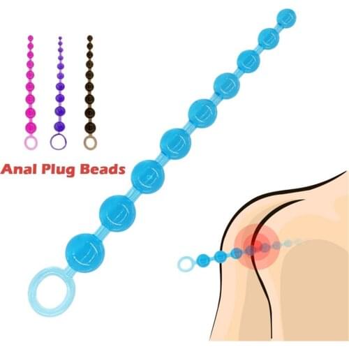 Jelly Anal Beads Orgasm Vagina Plug Play Pull Ring Ball Anus Stimulator Butt Bead Plugs Sex Toys For Adult Men Women Gay Male