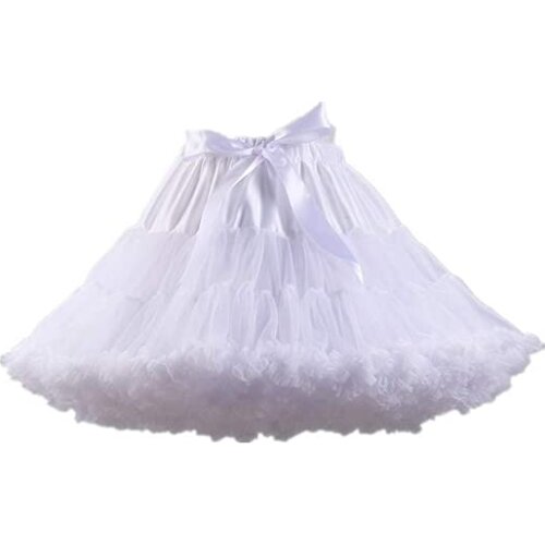 Sensual Looking Fancy Clingy Womens 3-Layered Pleated Tulle Petticoat Tutu Puffy Party Cosplay Skirt