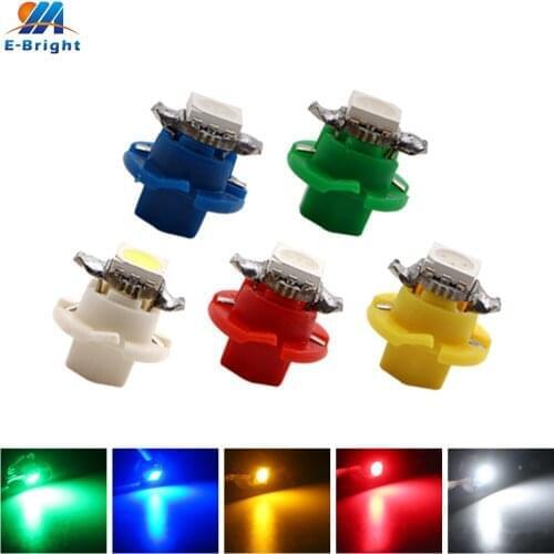 10pcs DC 12V B8.4 Led Car Gauge 5050 LED Speedo Dashboard Dash Map Warning Interior Light Bulb White Blue Red Green Yellow