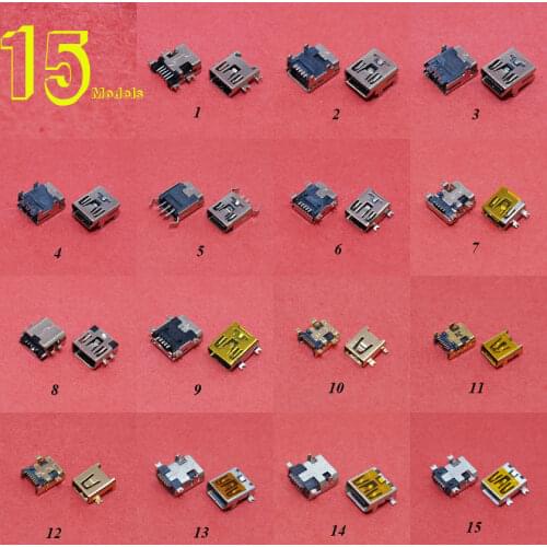 15Models Mini Micro USB Connector Charging Port For/Samsung/Lenovo/Huawei /ZTE/Blackberry/Android Mobile phone Tablet PAD