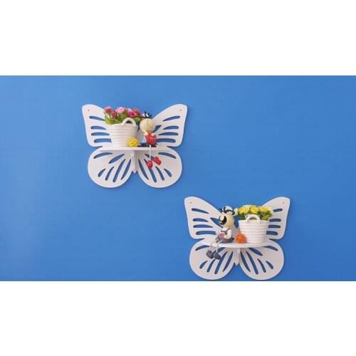 2020 New Hot Fashion Wall Rack Butterfly Floating Decoration Creative Pastoral Partition Rack for Small Items