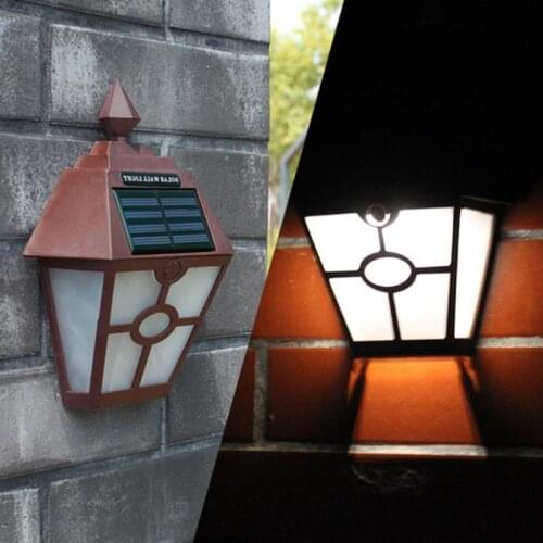 4pack Retro Hex Solar power LED Lamp Waterproof IP65 for Courtyard Garden Outdoor Landscape yard Wall Light