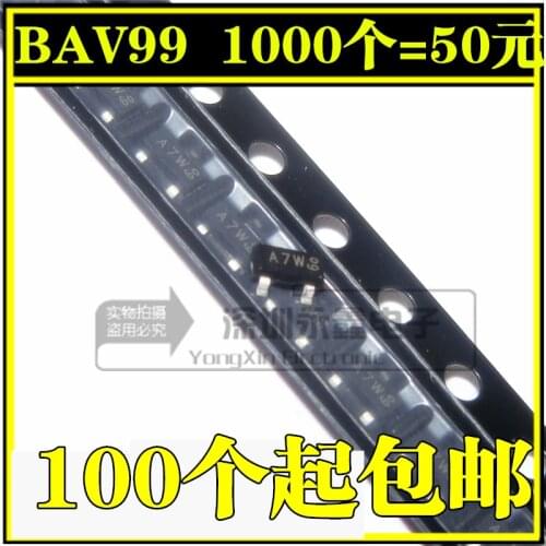 5/PC NEW Brand New & Original NXP Bav99 A7w Patch SOT-23 0.2A/70V