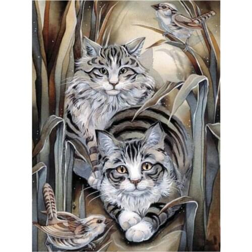Diy diamond painting cross stitch Animal cat kit Living room bedroom Figure mosaic painting sparrow 5D diamond embroidery