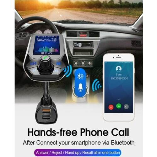 Car MP3 Player Bluetooth Cigarette Lighter Charger Auto Dual USB Charge Vehicle Hand-free Music Car QC 3.0 Charger 12V Socket