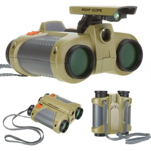 4x30 Binocular Telescope Pop-up Light Night Vision Scope Binoculars Novelty Green Film Focusing Telescopes Kids Gifts