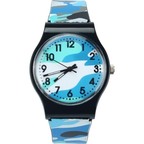 Hot Camouflage Childrens Watch Girl Kids Watches Student Boys and Girls Quartz Clock Children Watch W50