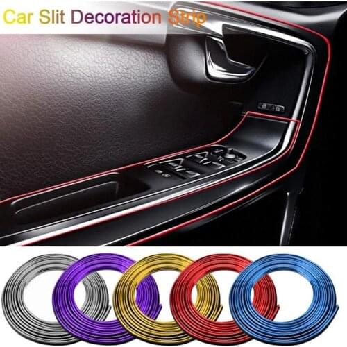 5m Dashboard Decorative Bright Strips Car Interior Accessories Gap with Free Decorate Edge Strip Molding Scraper Trim Line N6D7