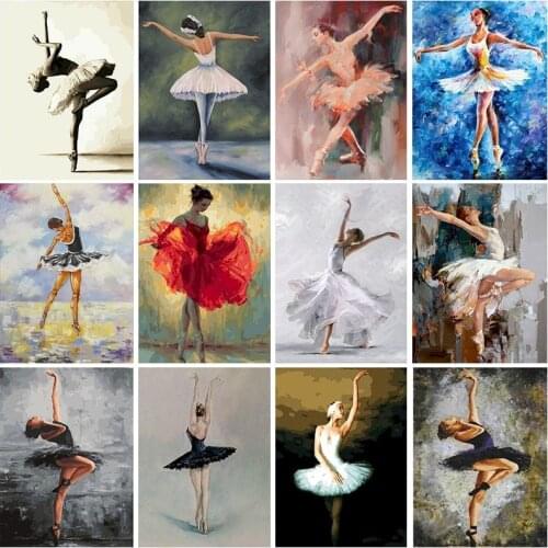 Gatyztory Paint By Numbers For Adults Kids Ballerina Handpainted Figure Oil Painting Canvas Drawing DIY Gift Home Wall Decor Fra