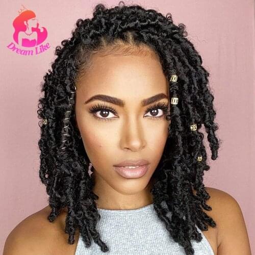 Dream Like Butterfly Locs Crochet Hair Braid Pre Looped Synthetic Braiding Hair Extensions Distressed Locs Crochet Braids 14inch