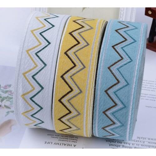 25M/Lot 4.5CM Wide Jacquard Webbing Curtain Lace Trims Belt Accessories DIY Sewing Sofa Pillow Cushion Lace Ribbon Fabrics Decor