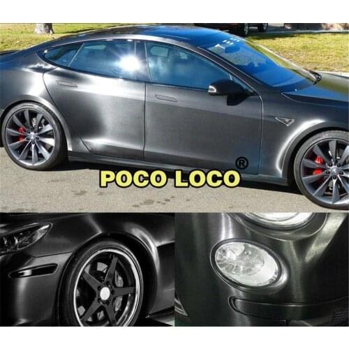 Metal Black Brushed Aluminum Vinyl Wrap Adhesive Decal Film Sheet Roll Bubble Free Air Release DIY Hood Decal Rear Window Wrap