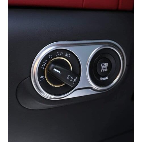 Car ABS Plastic Headlight Switch Button Frame Cover Trim Sticker for Maserati Levante 2016 2017 2018 matte silver