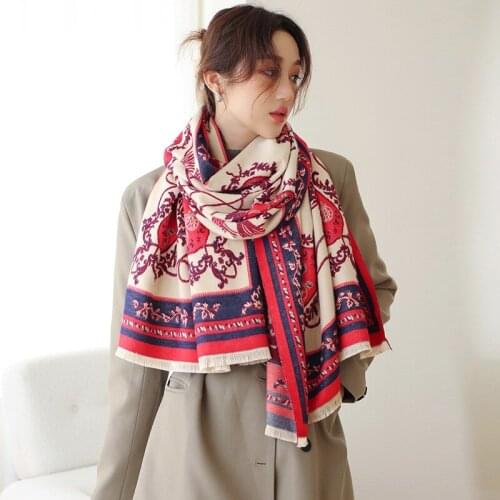 2021 New Floret Sunscreen Scarves Autumn And Winter Dustproof Shawls Female 190X65CM Print Bandanna Fashion Cashmere Beach Towel