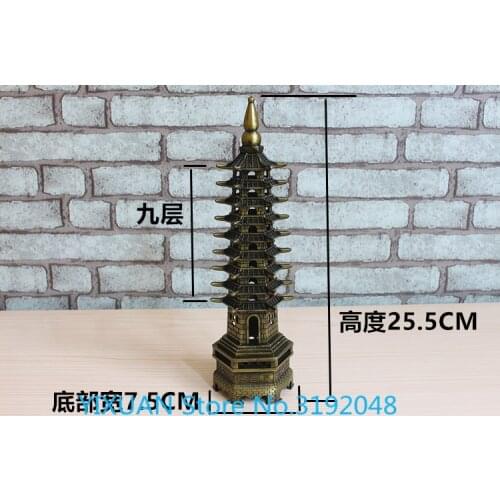 Torre wechang nueve capas de negocios Wang Feng shui adornos Zhaocai decoración de la sala de estar decoración de la Ofic