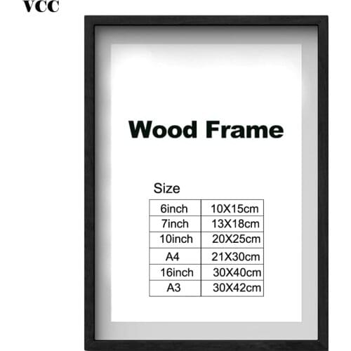 Nature Wooden Classic Photo Picture Frame A4 A3 Black White Coffee Wood Color Certificate Frame with glass for Wall Poster Frame