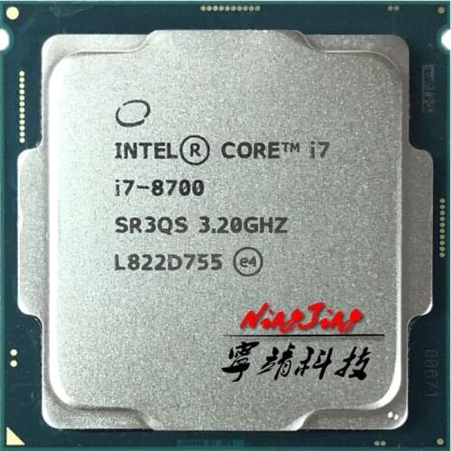 Intel Core i7-8700 i7 8700 3.2 GHz Six-Core Twelve-Thread CPU Processor 12M 65W LGA 1151