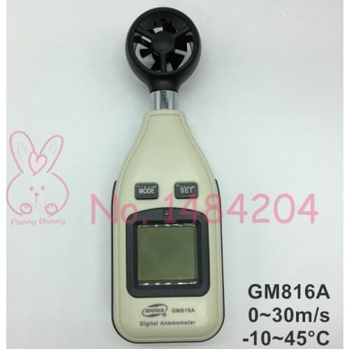 Handheld Vane Anemometer GM816A Air Velocity Air Temperature Wind Speed Meter Mini Air Flow Meter