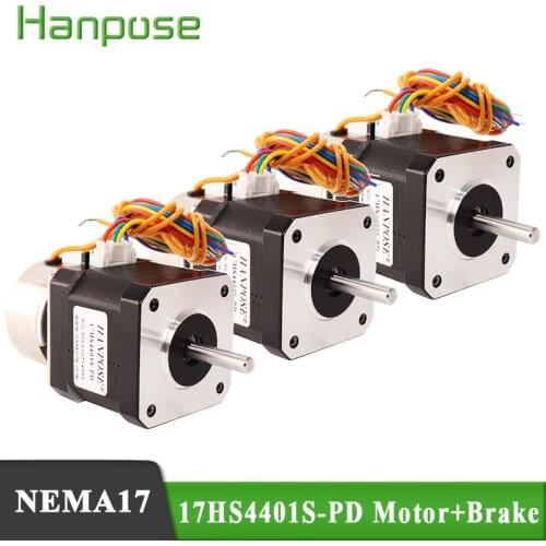 3PCS High torque stepper motor 1.7A 40N.cm 17HS4401S-PD controller two phase stepper motor with brake for 3D printer CNC milling