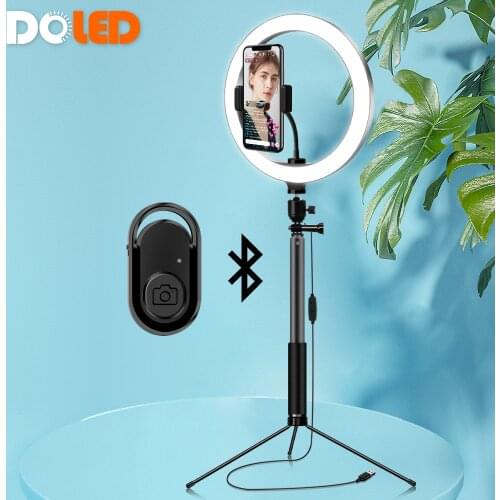 LED Ring Light Selfie Circle Lamp with Flexible Phone Holder Tripod for Makeup Photo Video Lighting Ringlight on TikTok YouTube
