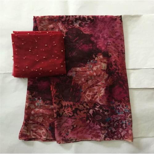 High Quality African Silk Chiffon Printed Fabric 5+2 Yards For Ladies To Wear Soft And Comfortable Printed Silk Fabric! LXF4803