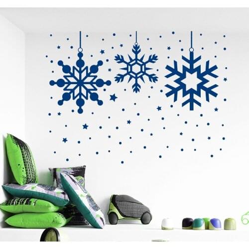 Frozen Snow Snowflake Christmas Wall Decals Merry Christmas Home Window Art Decor Vinyl Removable Wall Sticker Y-748