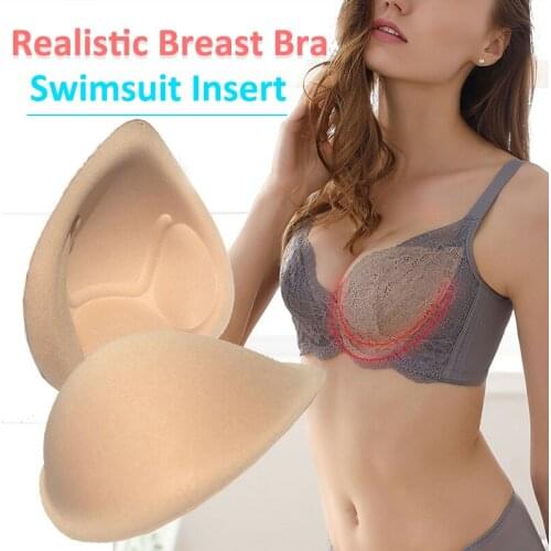 1 Pair Falsies Realistic Strap Sponge Breast Forms Fake Boobs Swimsuits Insert Enhancer Bra Cosplayer Bra