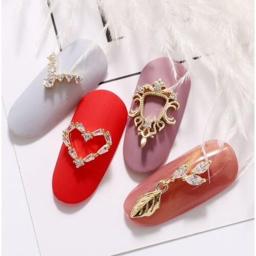 3pieces 3D metal Zircon Nail art jewelry japanese nail decorations top quality zircon crystal manicure zircon diamond charms
