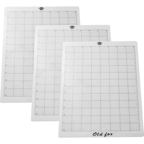 3Pcs Replacement Cutting Mat Adhesive Mat with Measuring Grid 8 By 12-Inch for Silhouette Cameo Cricut Explore Plotter Machine