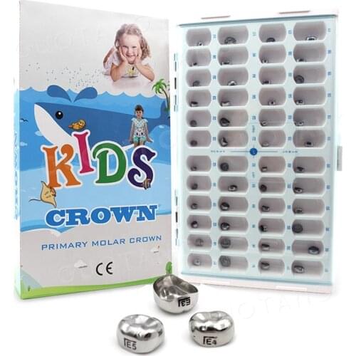 96Pcs/Lot Dental Orthodontic Customized SS Kids Primary Molar Crown
