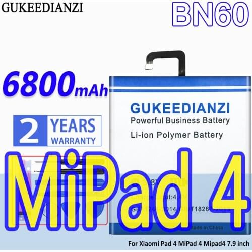 High Capacity GUKEEDIANZI Battery BN60 6800mAh For Xiaomi Pad 4 MiPad 4 Mipad4 7.9 inch Pad4 Mipad 4 7.9