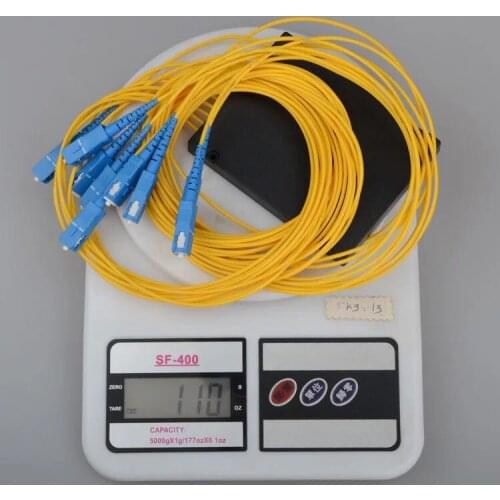 Free Shipping FTTH FBT PLC optical fiber splitter1X8 PLCFiber Optical splitter SC/ UPC 1X8 PLC Singlemode Fiber Optical splitter