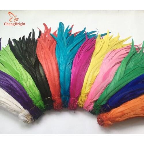 ChengBright New Wholesale 500PCS 35-40CM Natural Rooster tail Feather For Decoration Craft Feather Christma Diy Pheasant Feather