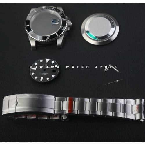 Fit 3135 / cal.3135 movement black submariner watch case kit 116610 904l steel