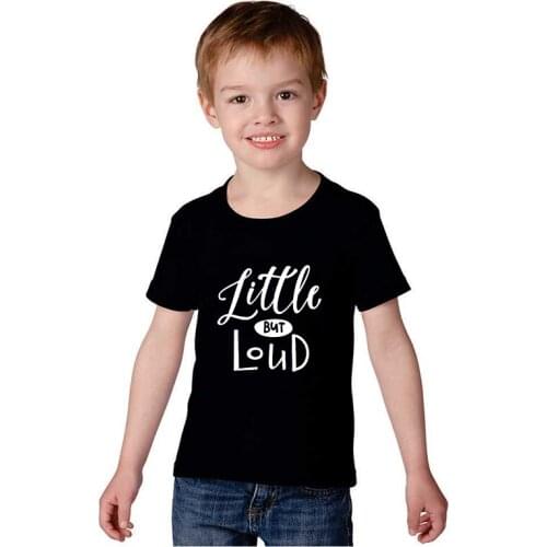 Little But Loud Letters Print Kids Tshirt Boy Girl T Shirt for Children Toddler Clothes Funny Fashion Top Tees Drop Ship