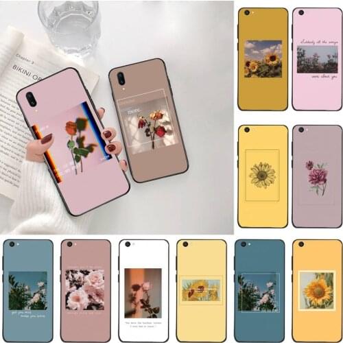 Aesthetic art Flower Sunflower Rose Phone Case For Vivo Y91c Y17 Y51 Y67 Y55 Y7s Y81S Y19 V17 vivos5