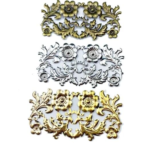 10pcs 42x86mm Filigree Metal sheets decorative for Jewelry Making Cosplay accessories Earring accessories