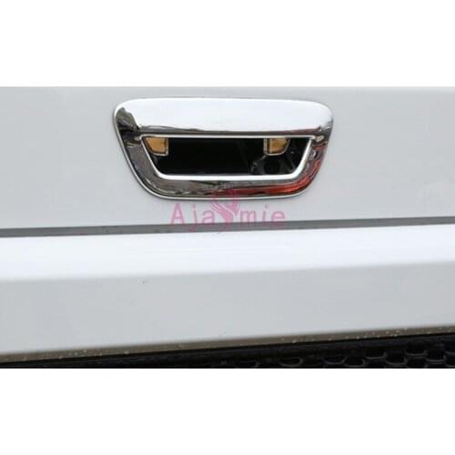 2017-2018 Chrome Car Styling Rear Trunk Bowl Insert Cover Tail Gate Handle Trim Panel Frame For Jeep Compass Accessories