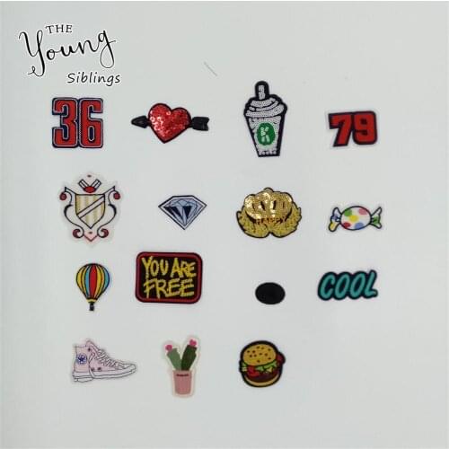 Hot sale 16 kind style Hot melt Adhesive Applique Embroidery Patches stripes DIY Clothing Decorate Accessory patch 1pcs sell