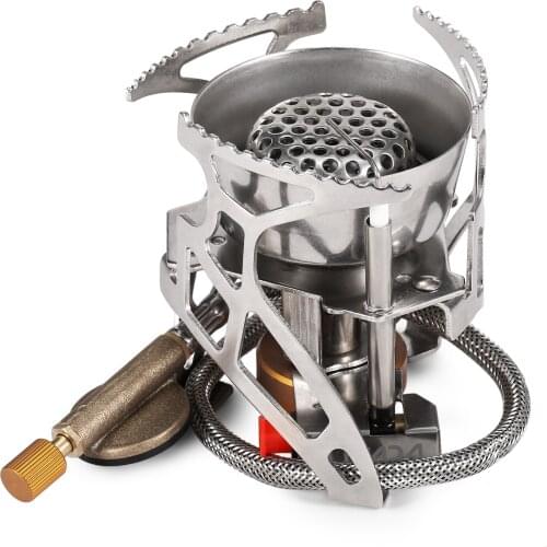 Lixada Camping Foldable Camping Gas Stove Windproof Piezo Ignition Backpacking Stove Outdoor Portable Cooking Stove