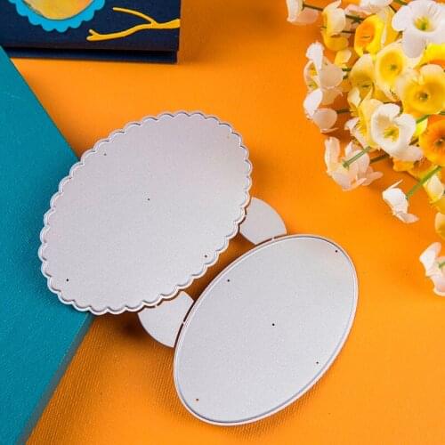 Metal cutting dies oval wave hollow frame cut die mold decoration Scrapbook paper craft knife mould blade punch stencils dies