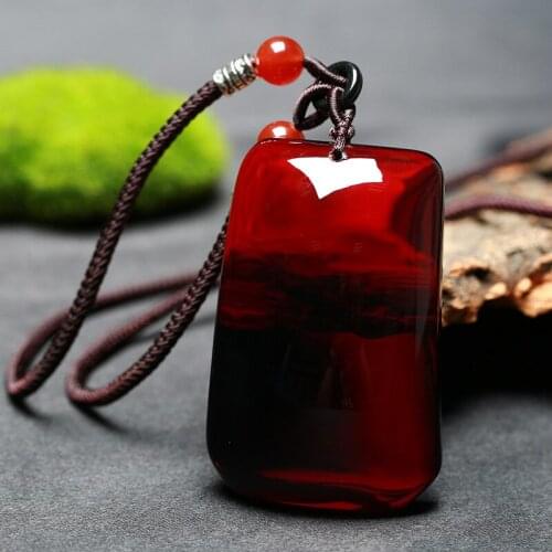 Natural Baltic Red Amber Pendant Necklace Women Amulet Gifts Genuine Blood Ambers Blank Pendants Charmss Necklaces Jewellery