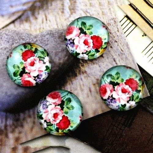 New Fashion 20pcs 12mm Handmade Photo Glass Cabochons (E7-62)