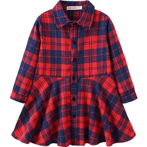 Girls Dresses Kids Autumn Plaid Dress for Girls Kids England Dress Spring Children Outfits Princess Part Dress 3-12Y
