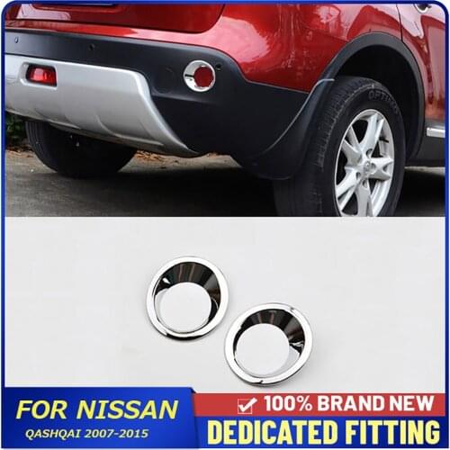 Fit For Nissan Qashqai 2007 to 2015 Rear Fog Light Circle Cover Frame ABS Chrome Tail Back Fog Lamp Cover Stickers