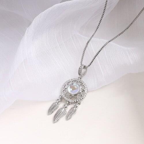 Simple Moonstone Tassel Necklace Female Clavicle Chain Niche Design Sense Ins Girlfriend Necklace Cute Gift