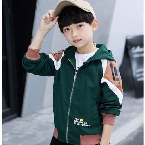 Long Sleeve Jackets Coat Cartoon Letter Print Hooded Coat Outerwear Tops 3 4 5 6 7 8 9 10 Year Spring Autumn Baby Boy Outwear